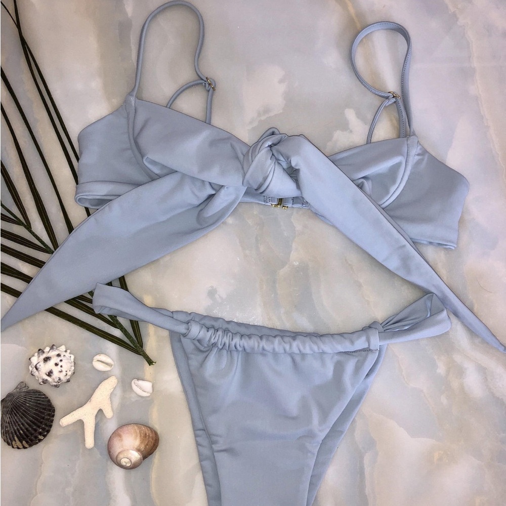 Siempre Golden Elegant Blue Women's Swimwear top (top only)